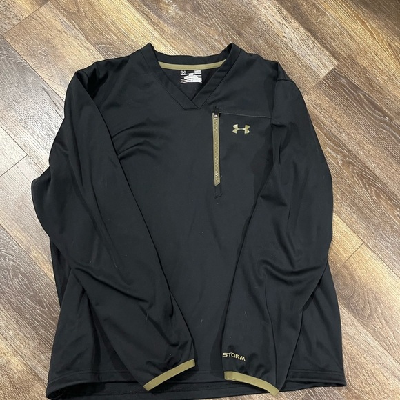 Under Amour Mens Large All Seasons UA Storm Black Pocket Zip Pullover - Picture 3 of 7